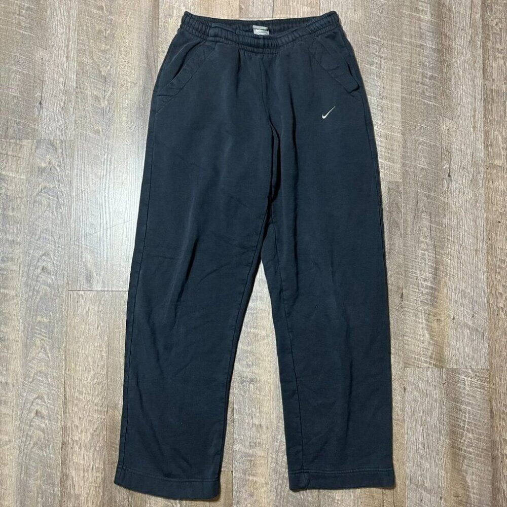 Vintage Y2k Nike Silver Tag Black Straight Leg Sweat Pants Mens Size Small